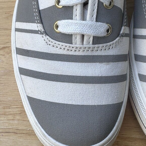 Keds Kate Spade Platform Triple Decker Women's Size 7.5 White Gray Striped Clean - Picture 9 of 12